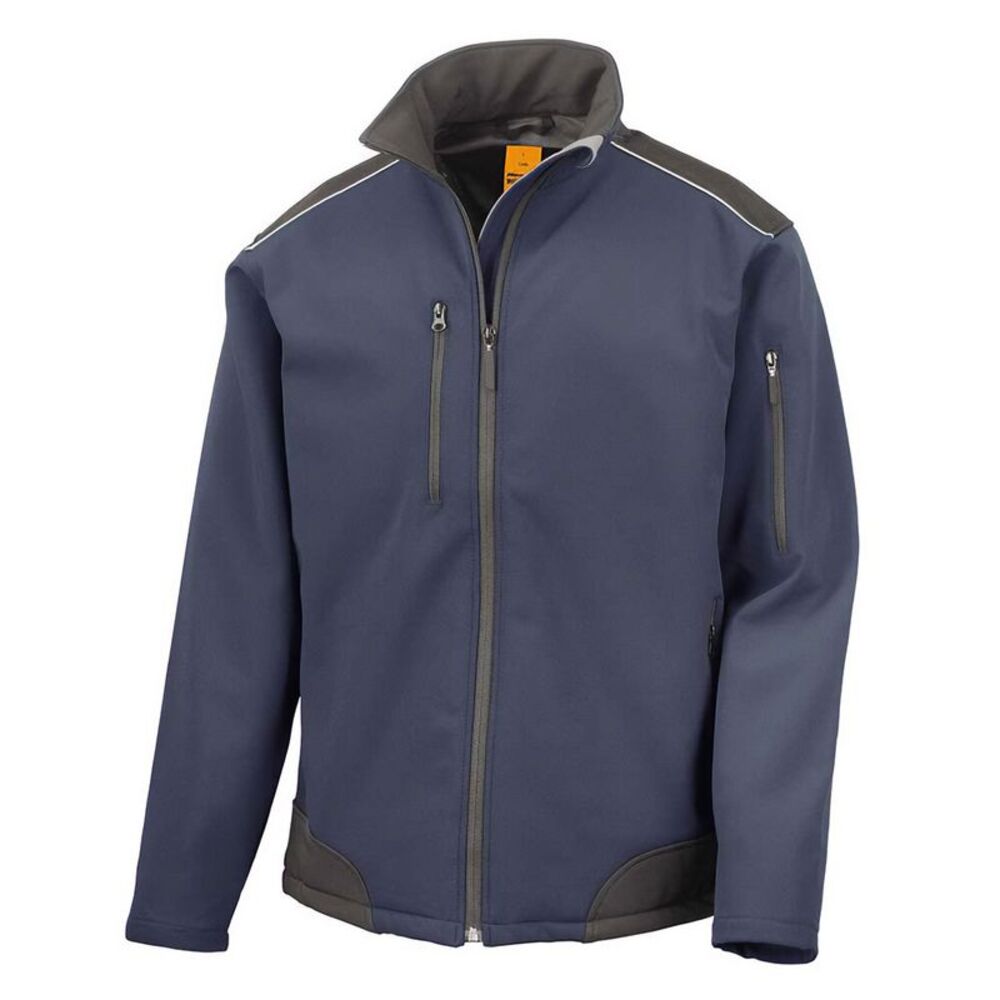 Result Mens Work Guard Ripstop Soft Shell Jacket / Navy/Black